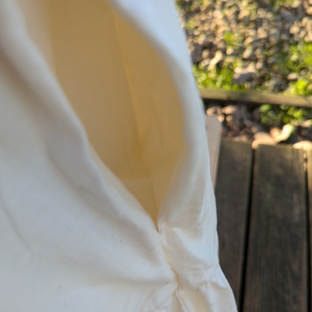 Plus size old Navy Cream cotton Knit Tie shoulder Triple tiered sundress Sz XXL - Picture 5 of 5